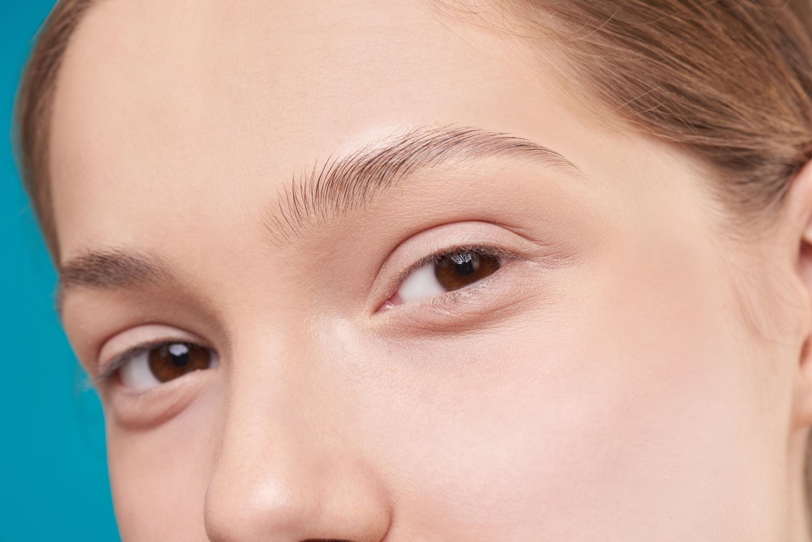 Natural microbladed eyebrow result, close-up