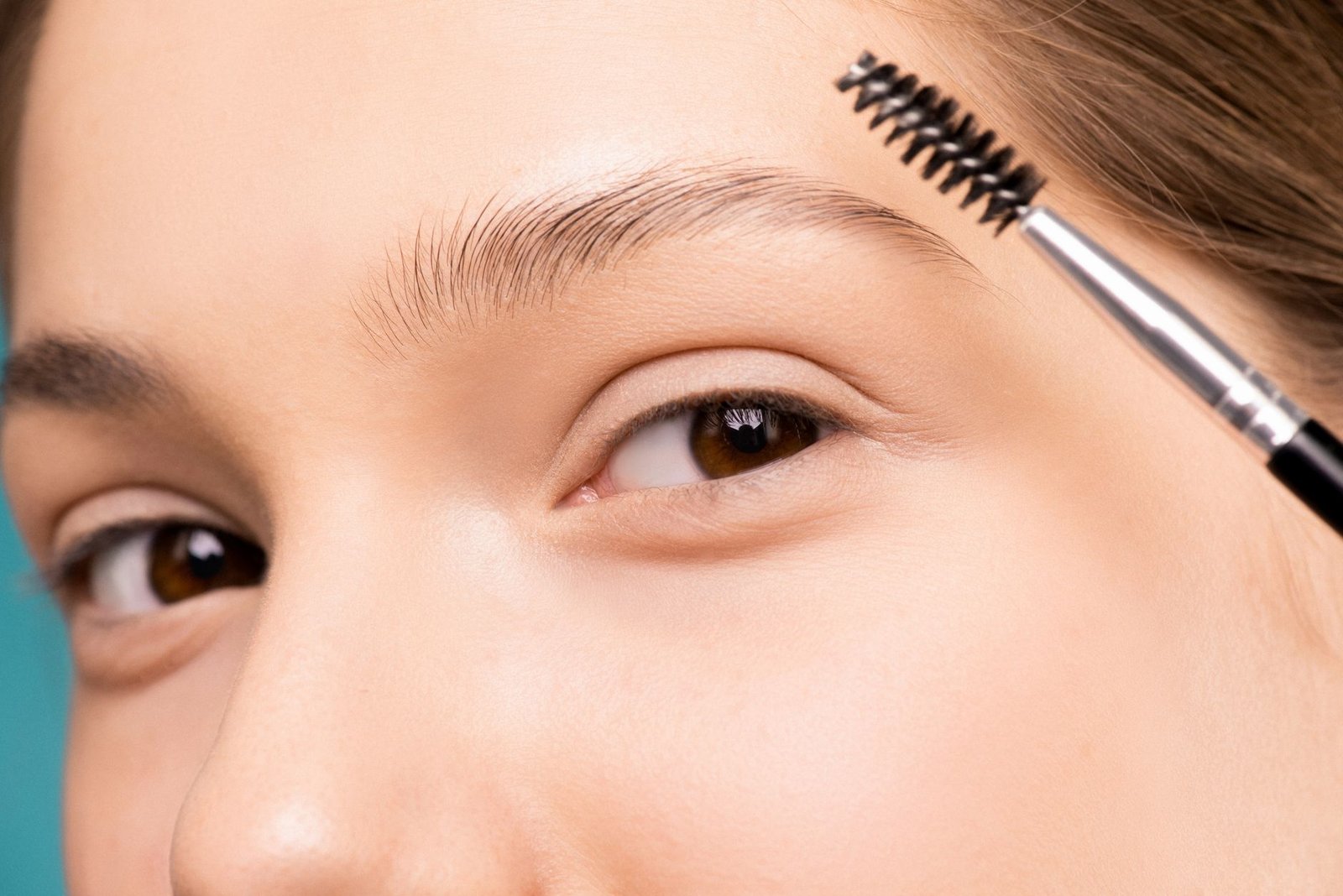 Natural microbladed eyebrow result, close-up